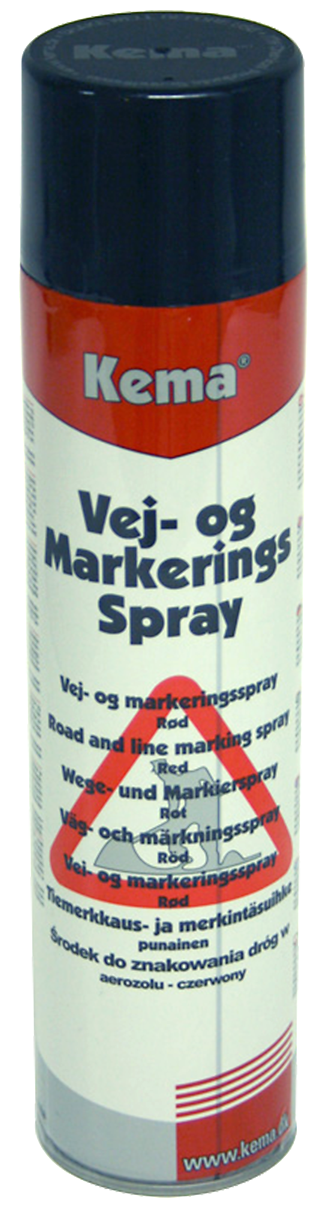 Kema vej- og mark.spray rød 600ml