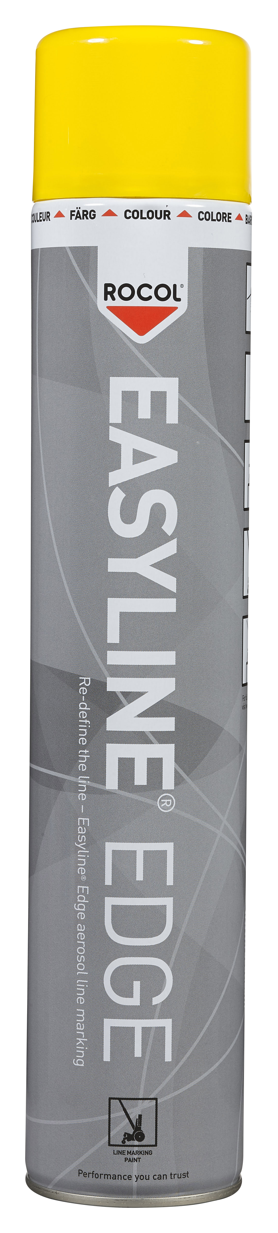 Stribemaling Rocol Easyline Edge gul 750ml