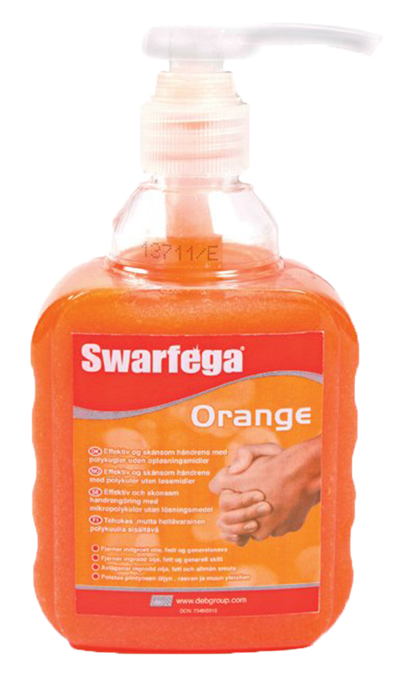 Swarfega håndrens orange pumpeflaske, 6 × 450ml