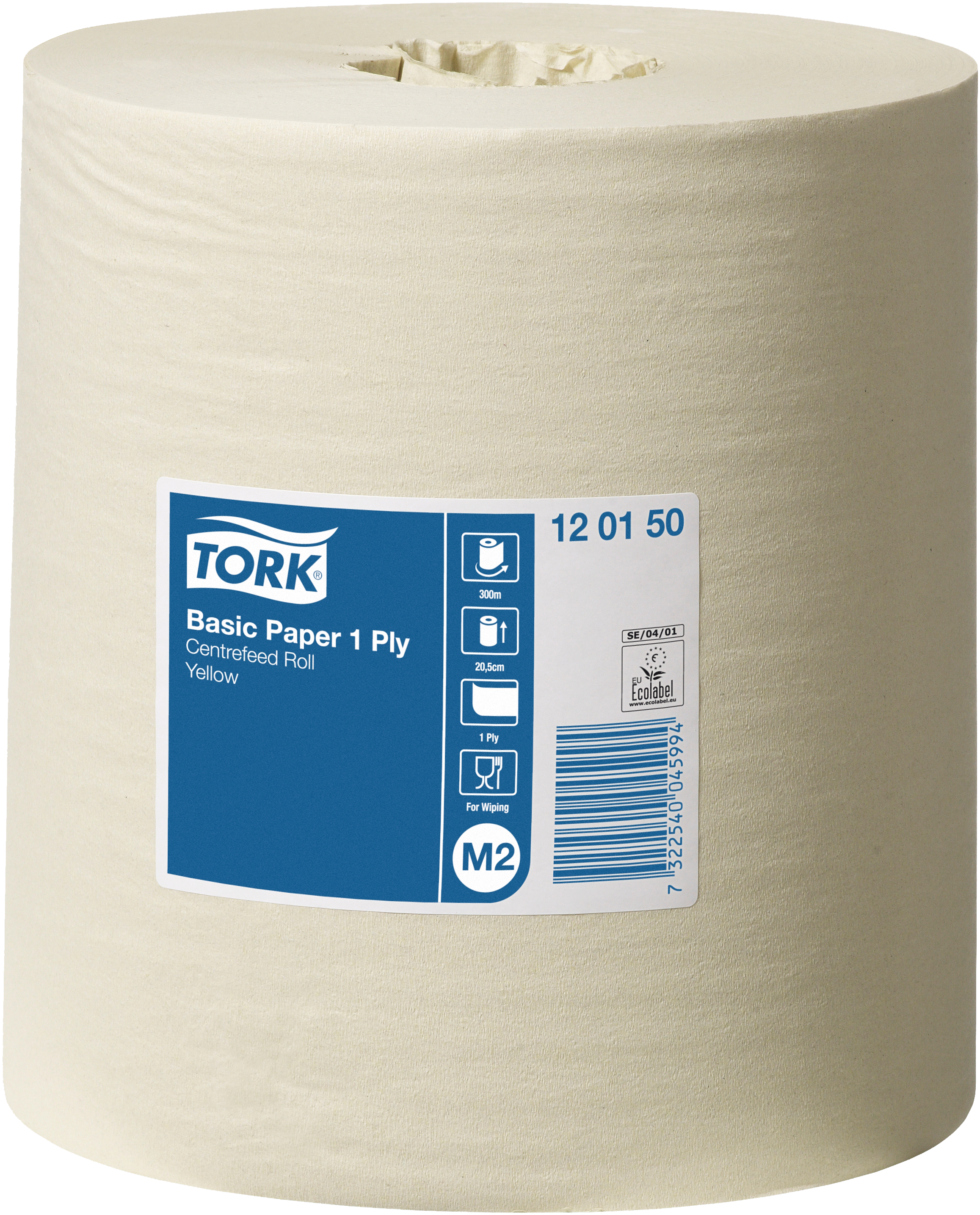 Tork håndklæderulle Basic M2 gul 300mtr, 6 rl