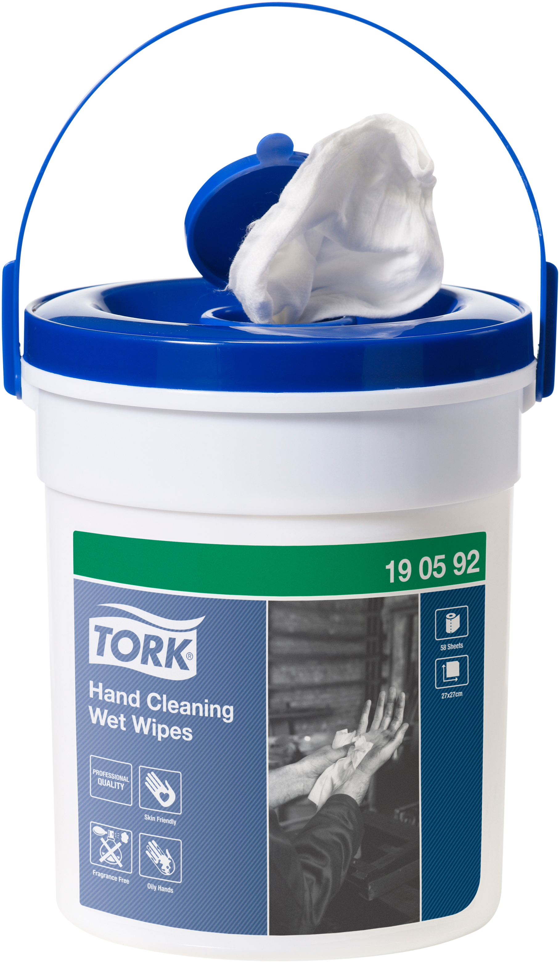 Tork Wet Wipes t/hænder 27×27cm i spand, 4 spande