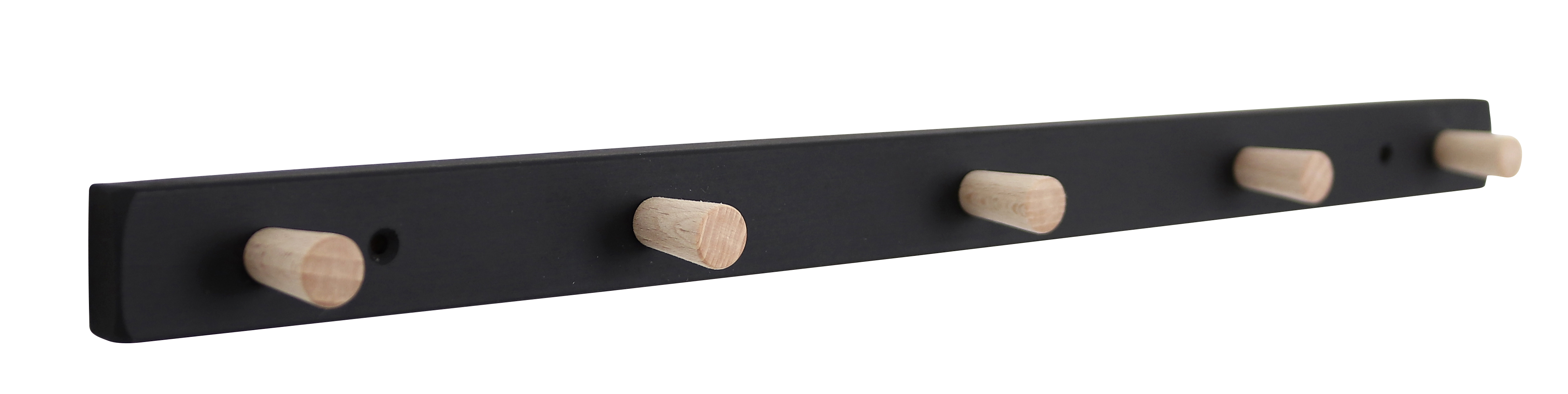 HOME ItÂ® knagerække med 5 knage 50 cm sort/natur knage bøg