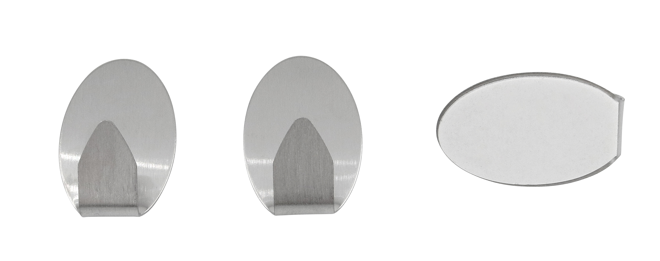 HOME ItÂ® selvklæbende krog 37 mm. børstet stål 3 stk.