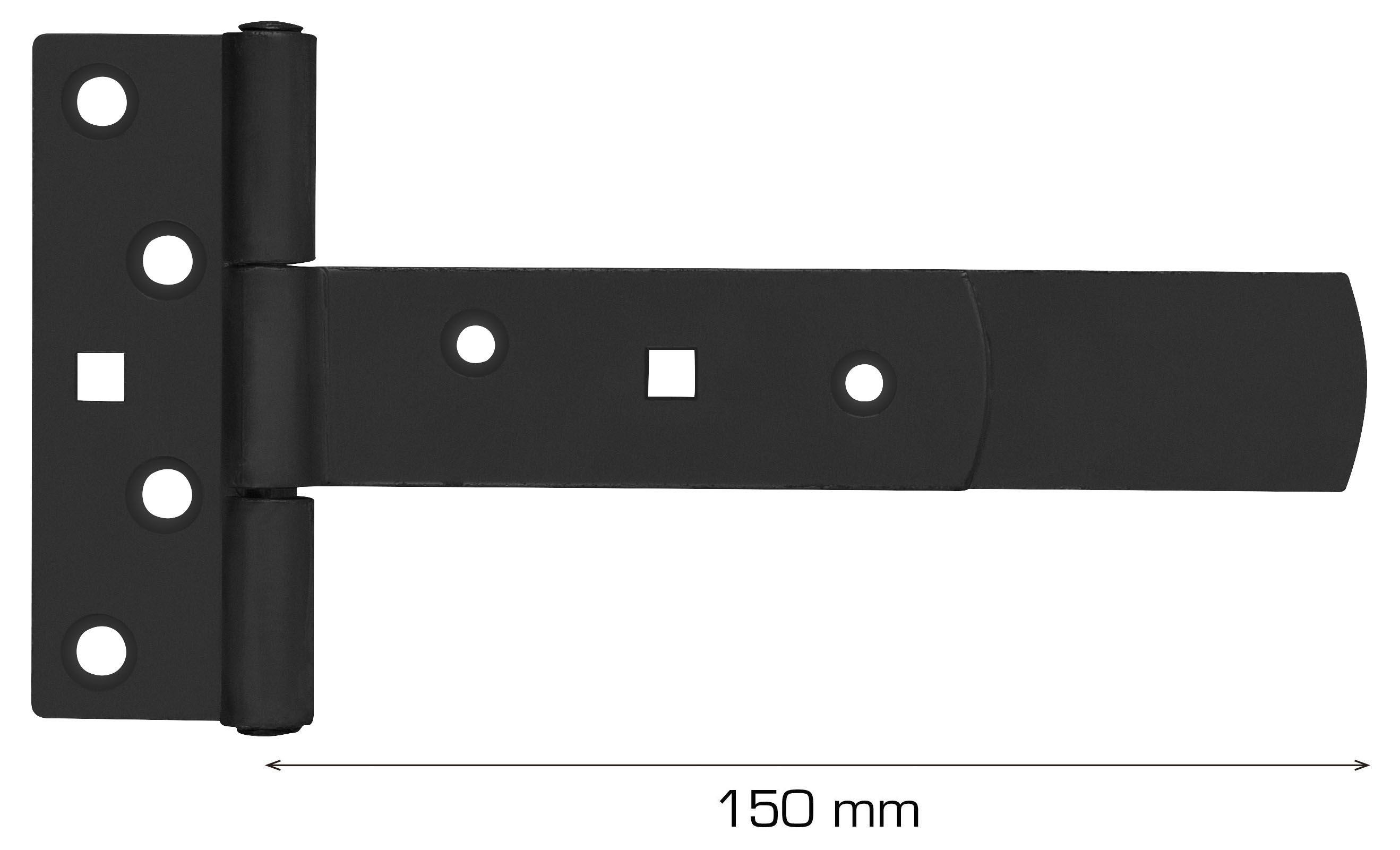 HOME ItÂ® T-hængsel matsort 150 x 30 mm zinkbehandlet carbonstål