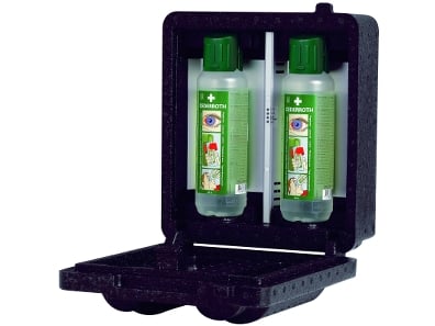 Varmeskab til øjeduschflasker