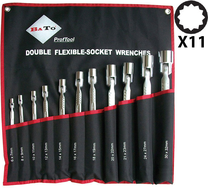 BATO Dobbelt lednøglesæt 6-32mm. 11 dele