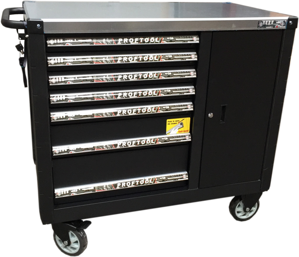 BATO Værktøjsvogn XXL 7 skuffer & skab. Sort
