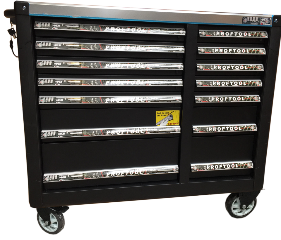 BATO Værktøjsvogn XXL 14 skuffer. Sort