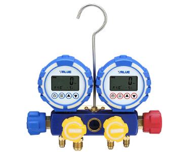 Digital manifold med skueglas og baggrundslys i display