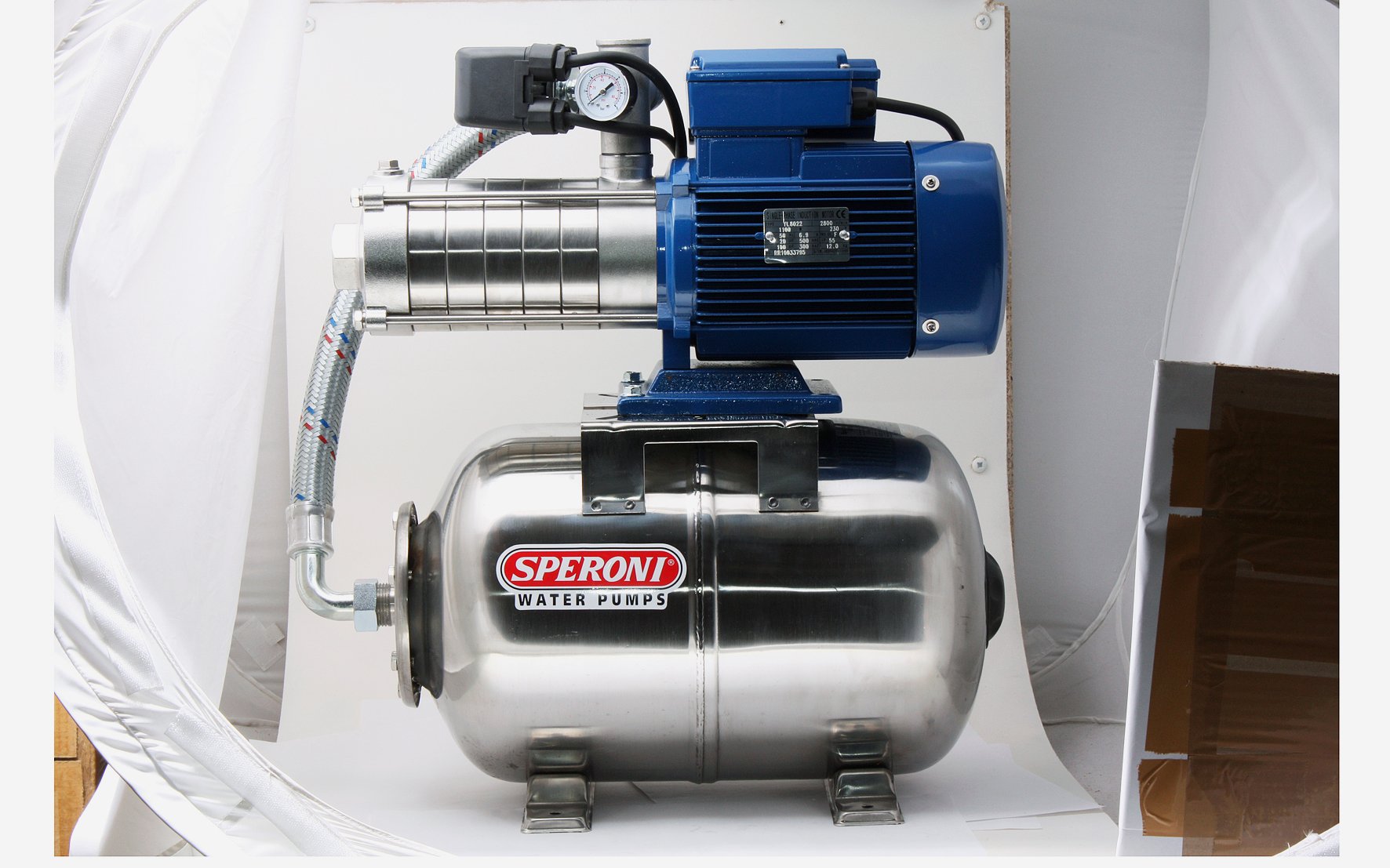 Speroni RSXM 4-6/25X husvandværk, 230v, 1", løftehøjde 56 mtr., rustfri hus og 25 l.