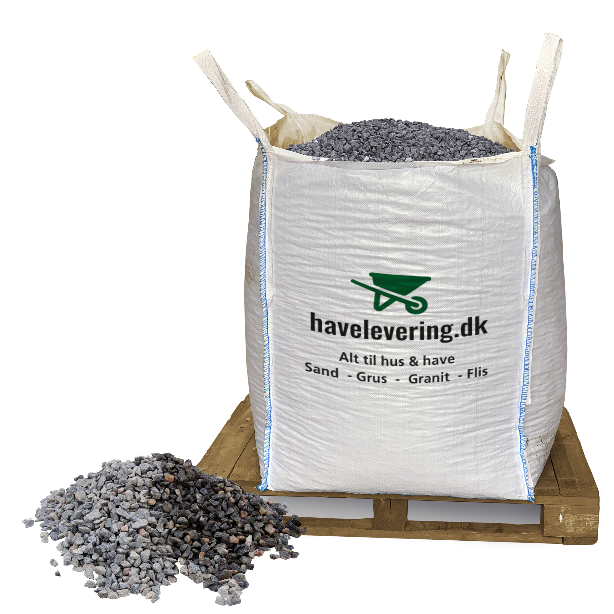 Granitskærver, grå 32-50 mm -Gratis fragt i hele DK