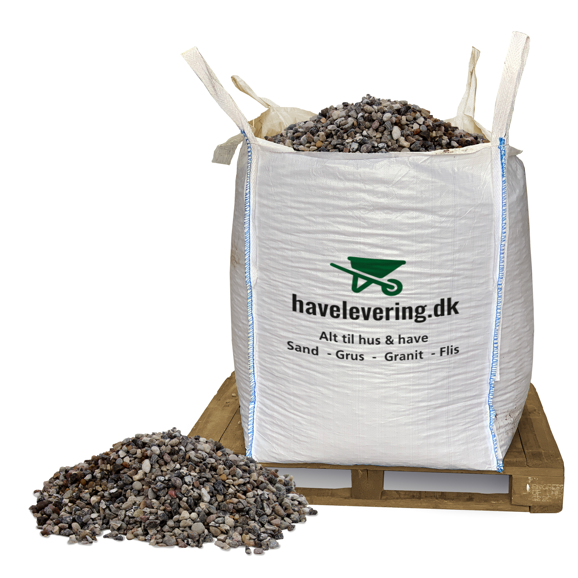 Perlesten 8 - 16 mm (vaskede). Frit leveret i hele Danmark.