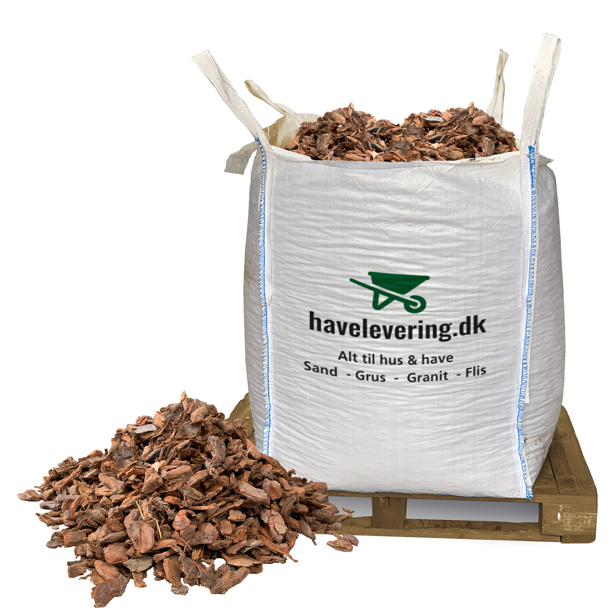 Pinjebark 25/45mm. - Frit leveret i hele DK