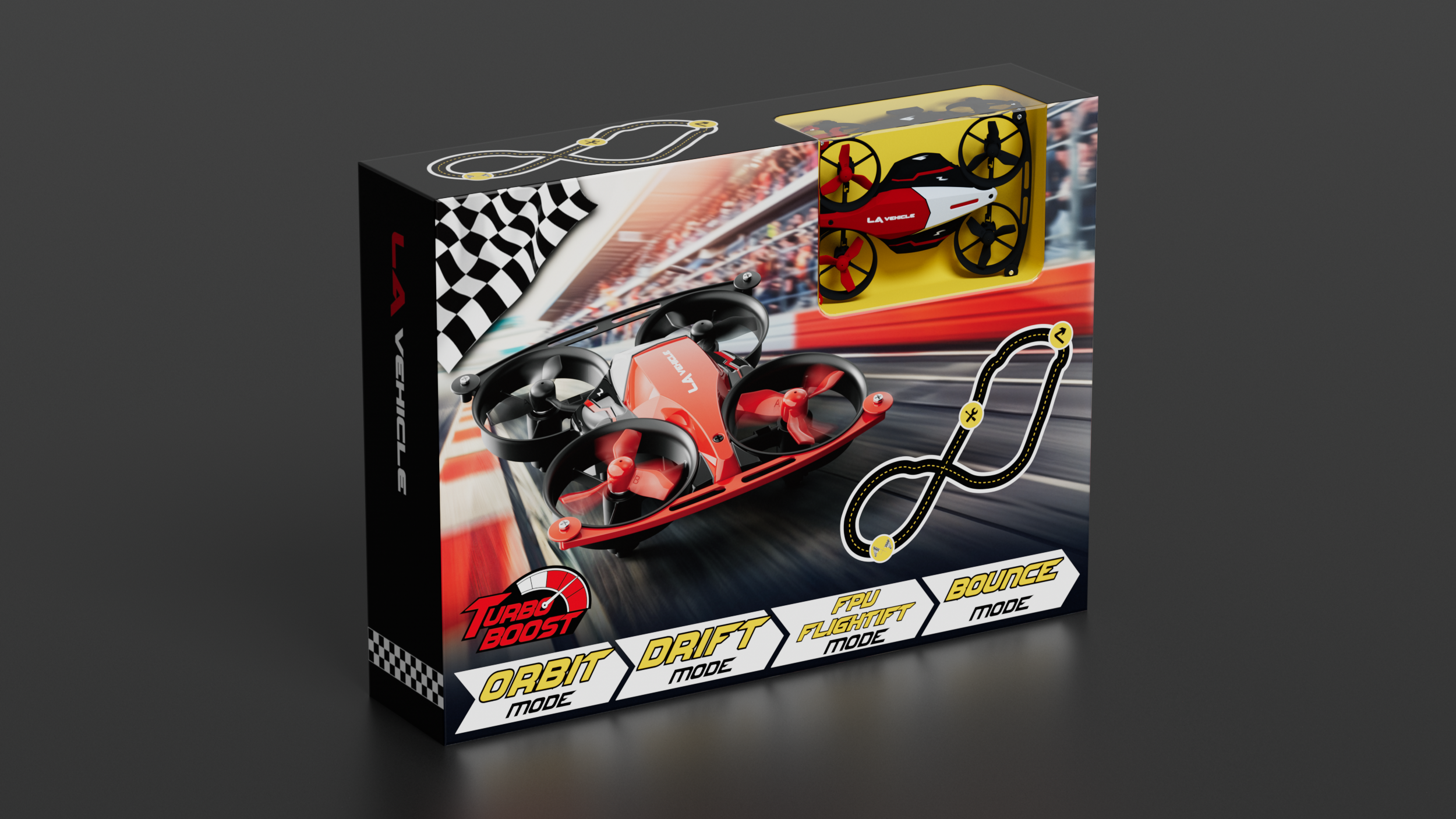 Bouncing Racer Drone - Racer bane medfølger og masser af features