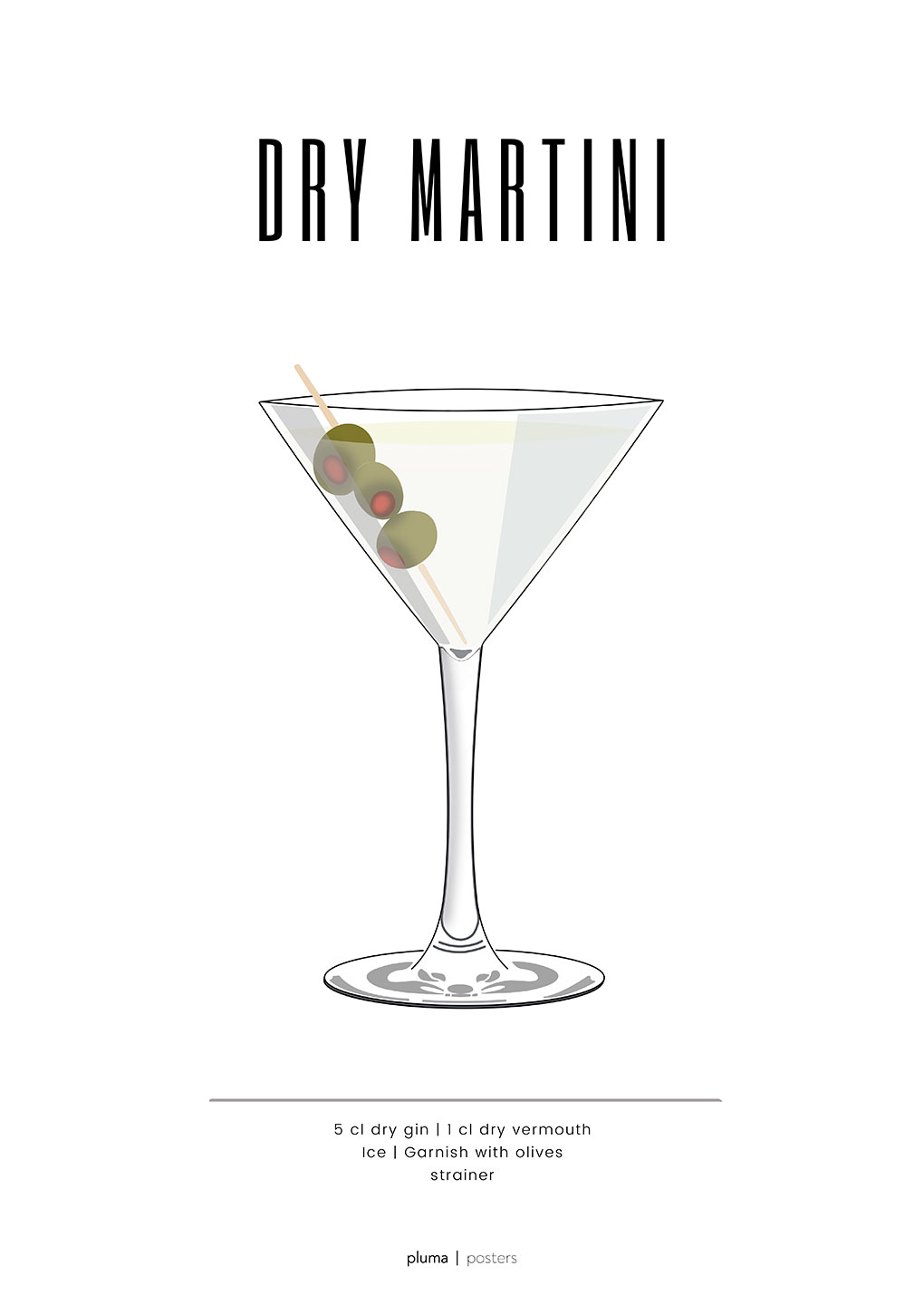 Dry Martini af Pluma Posters