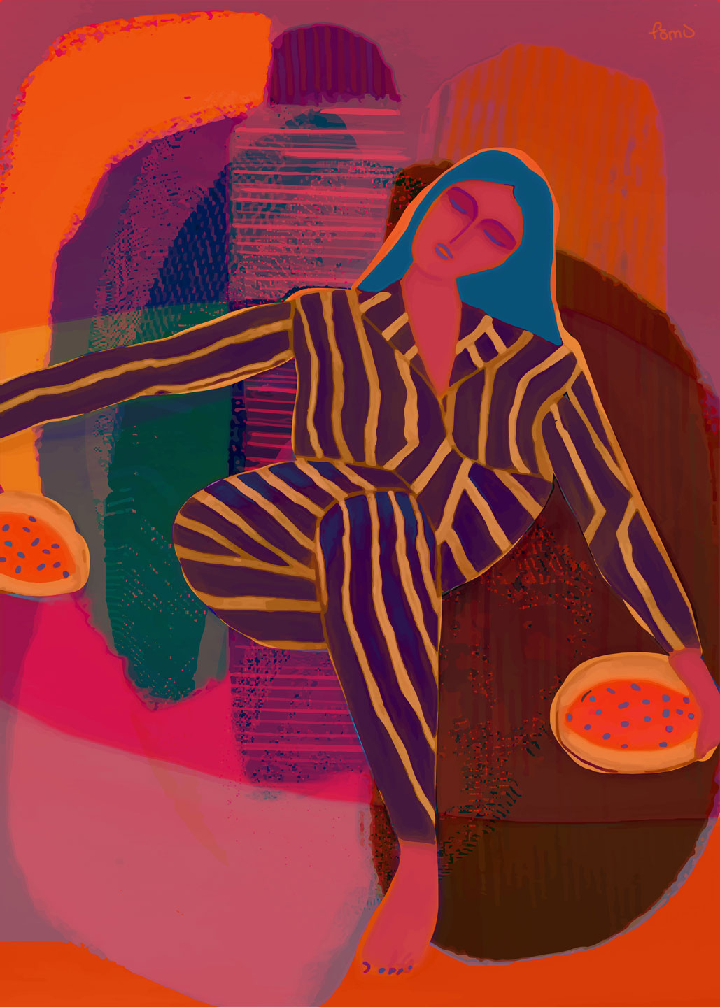 Lay back multi color af FÅmu Illustrations