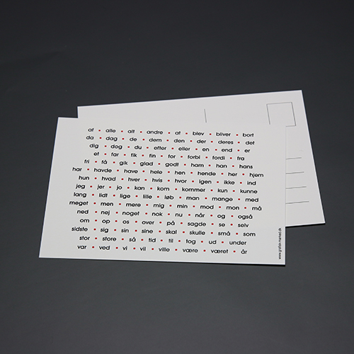 Postkort med 120 hyppigste ord