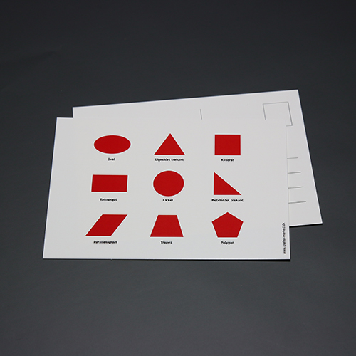 Postkort med geometriske figurer