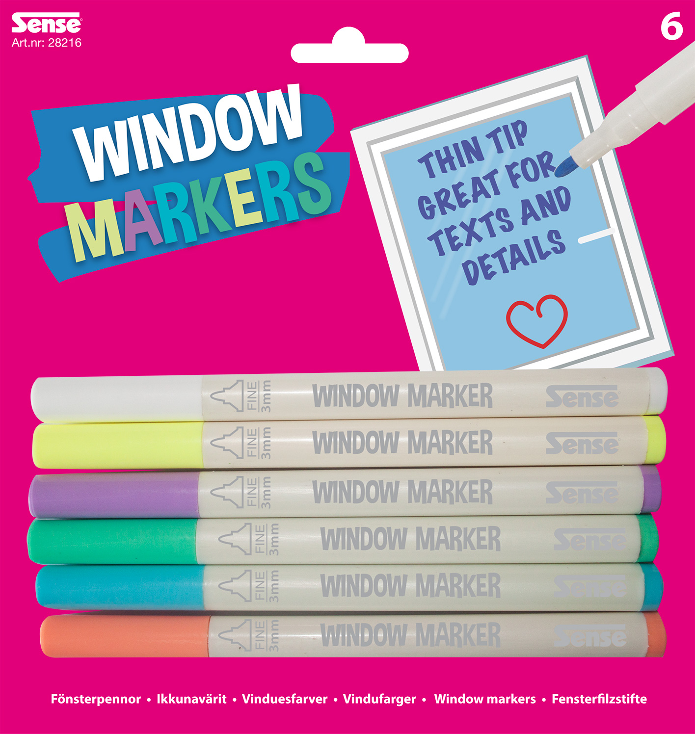Sense Vindues-tusser 6 stk