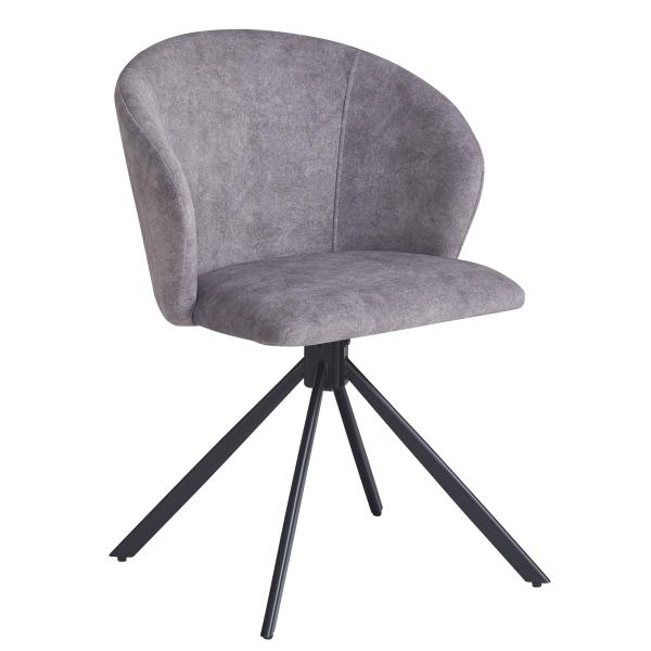 Homeville Annie med drejefunktion plys grå 55x56.5x78cm