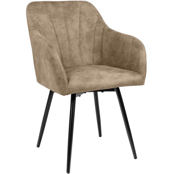 Homeville Lucy med drejefunktion suede beige 61x56,5x83cm