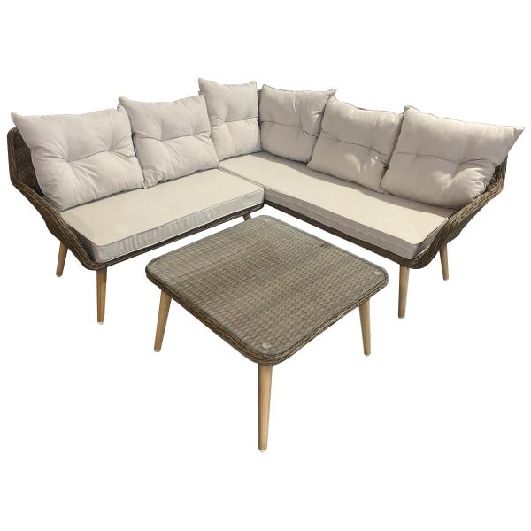 Homeville Maui loungesæt i polyrattan brun