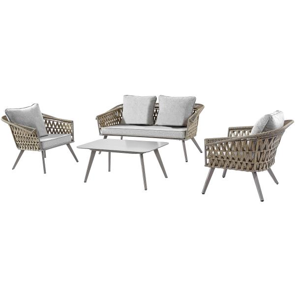 Homeville Flores loungesæt lysegrå
