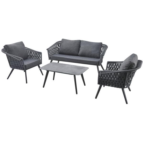 Homeville Flores loungesæt mørkegrå