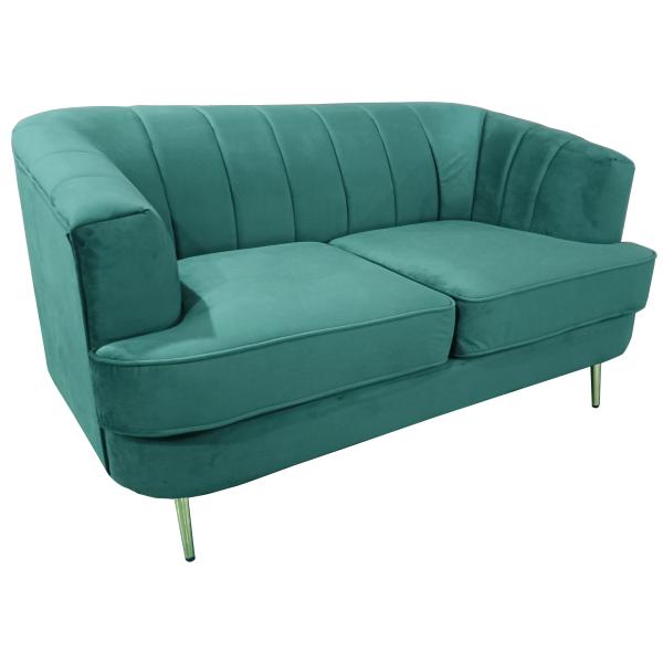 Homeville Andria 2 pers. velour grøn 144x89x79cm