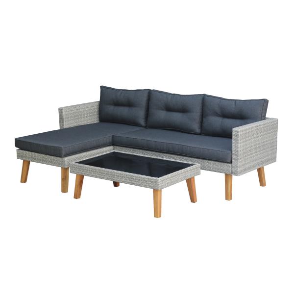 Homeville Alfena loungesæt polyrattan grå