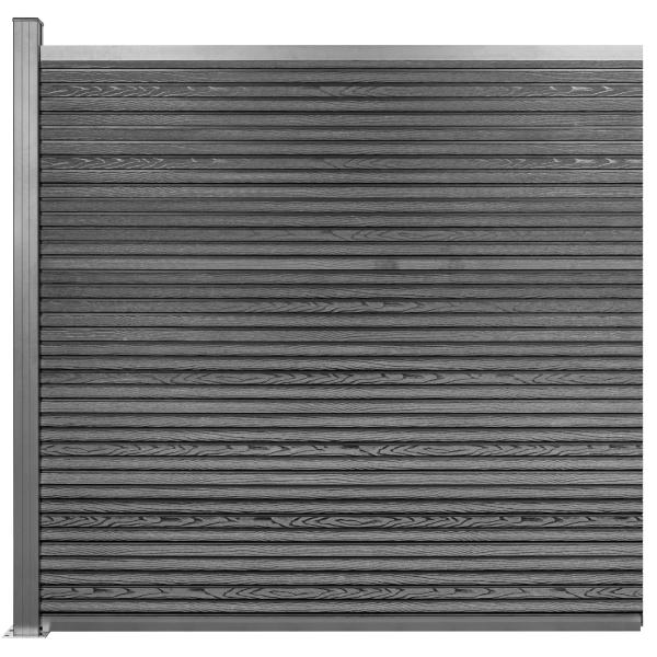 Workmann Komposithegn med 1 stolpe antracitgrå 173x164cm