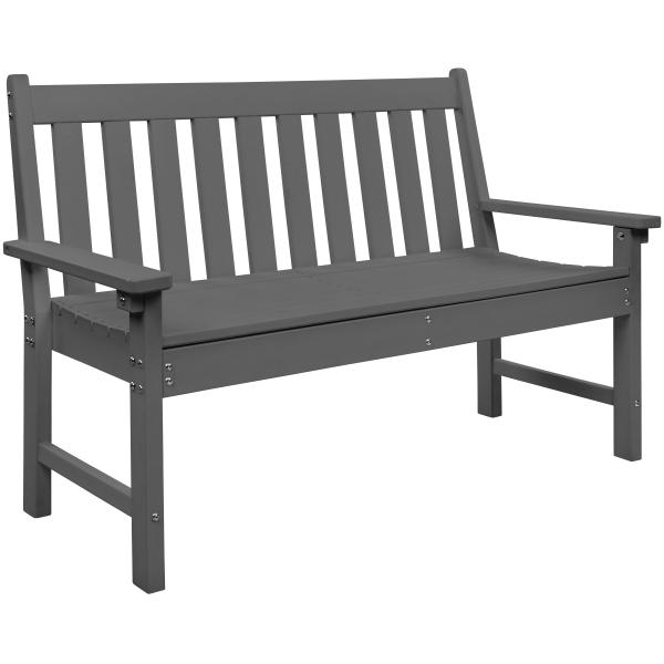 Homeville Komposit bænk mørkegrå 61,8x133,3x90,7 cm