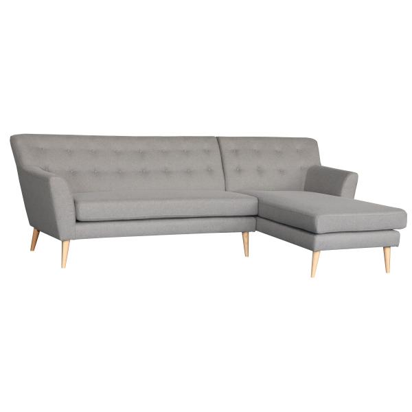 Homeville Padova højrevendt stof grå 274x143x90cm