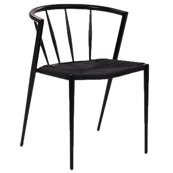 Homeville Isabella med fletsæde sort 50,5x52x72cm