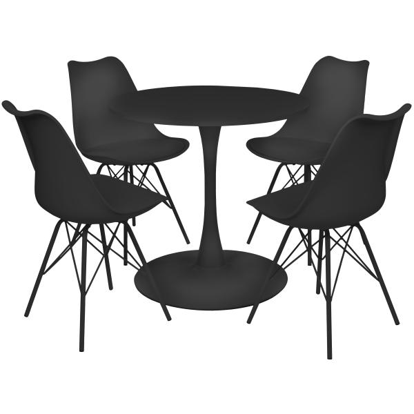 Homeville Spisebordssæt Verona/Mads sort