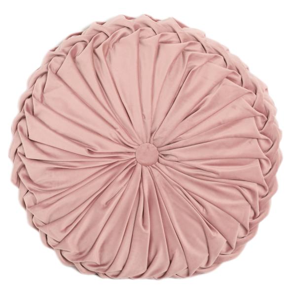 Homeville Pyntepude rund velour rosa ø46cm