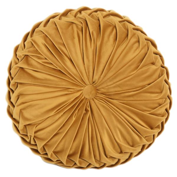 Homeville Pyntepude rund velour gul ø46cm