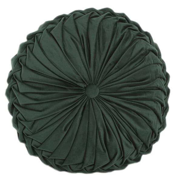 Homeville Pyntepude rund velour mørkegrøn ø46cm