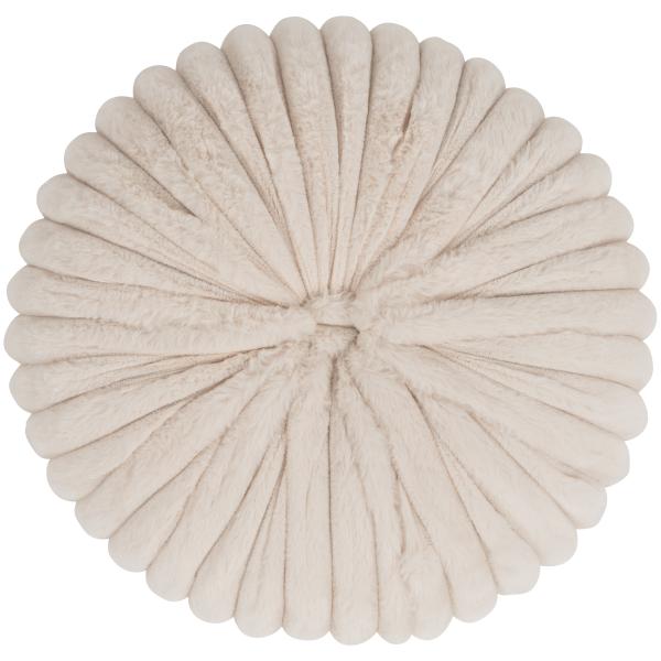 Homeville Pyntepude rund imiteret pels beige ø45cm