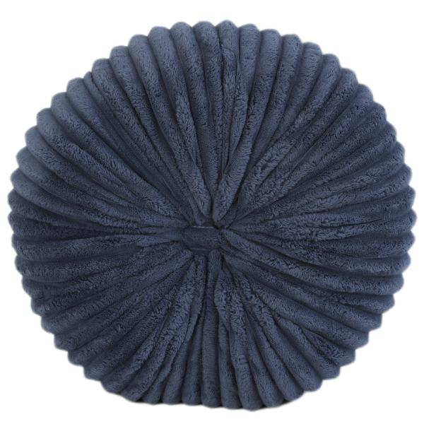Homeville Pyntepude rund imiteret pels blå ø45cm