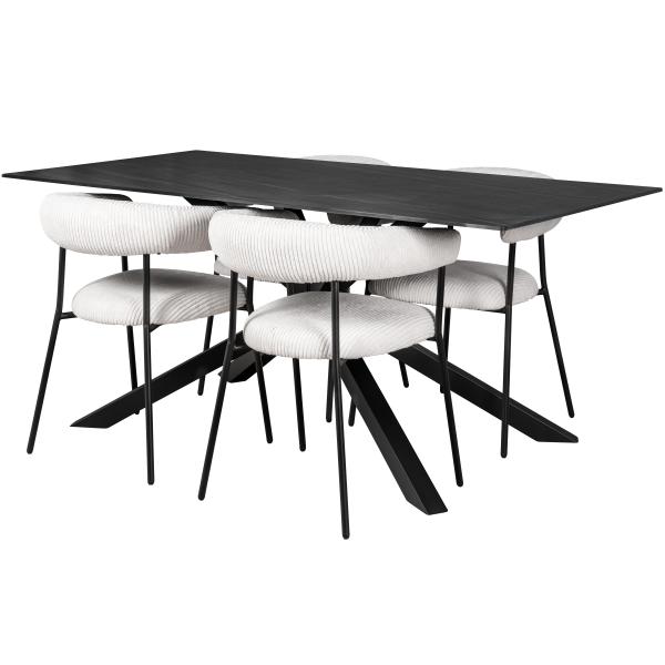 Homeville Felina mørkegrå/Mia fløjl hvid