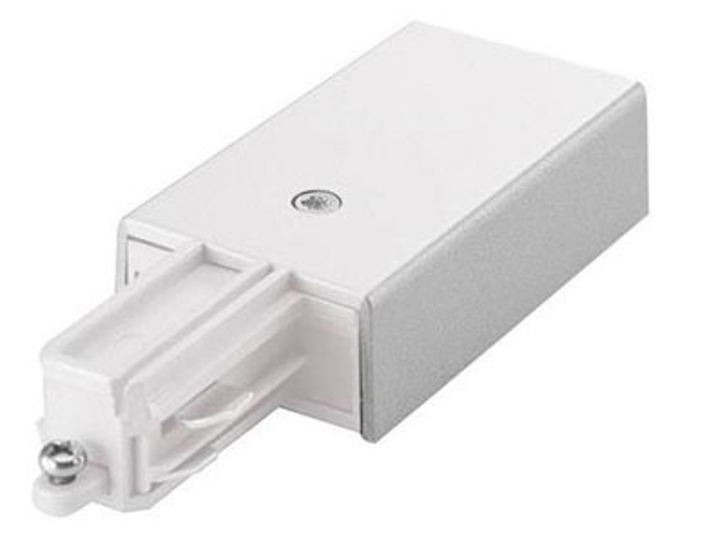 SLV 1F 230VAC tilslutning stykke med jord -Hvid