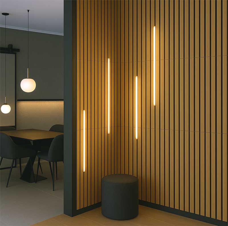 LED Lys til akustikpaneler, sort, 4x1,5m