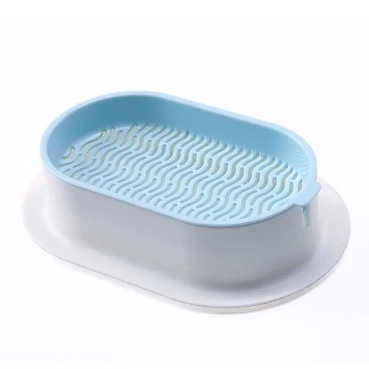 Cat grass pot 19x12,5x4,5cm White/blue