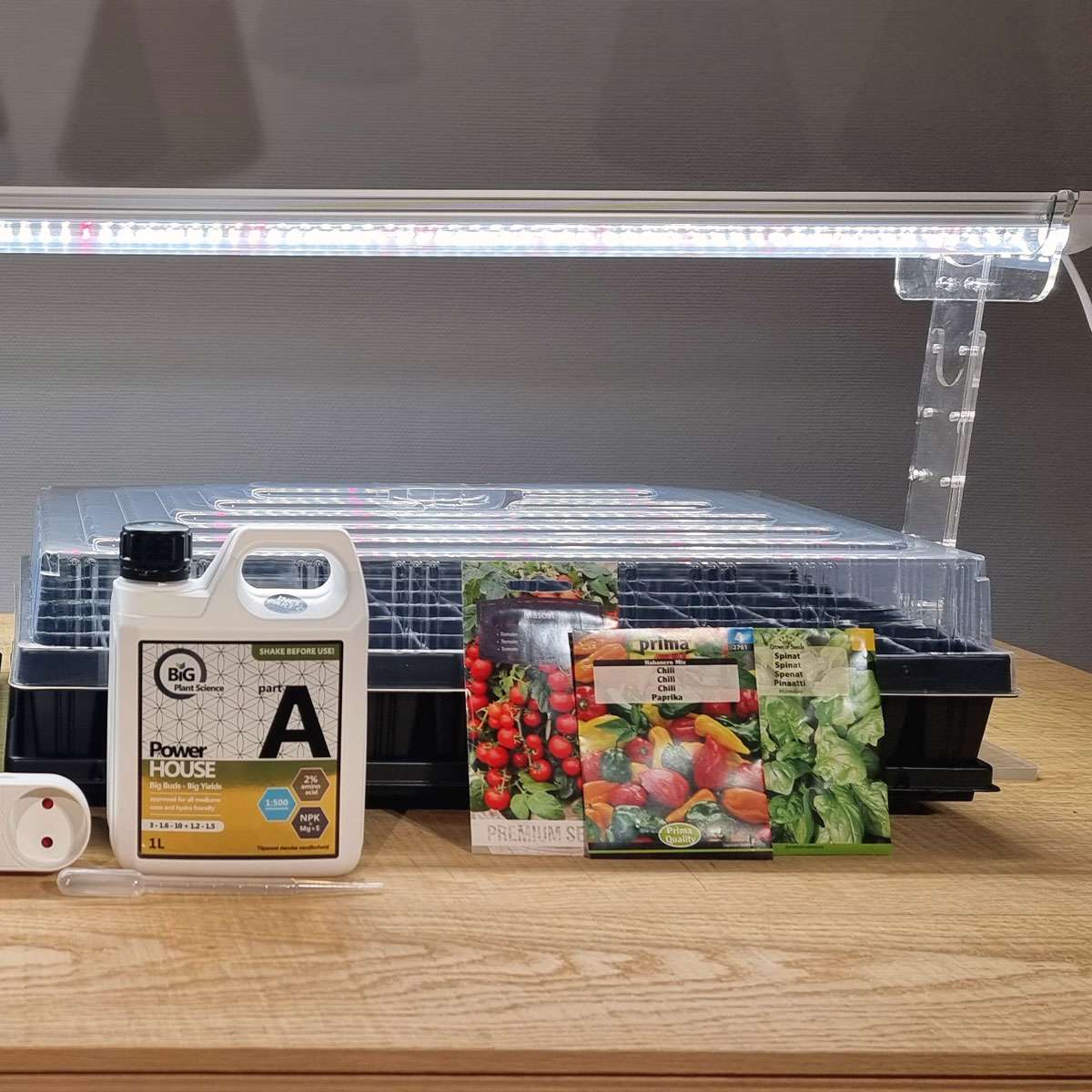 Vækstlys Starterkit med Justerbar Stativ - 120 cm