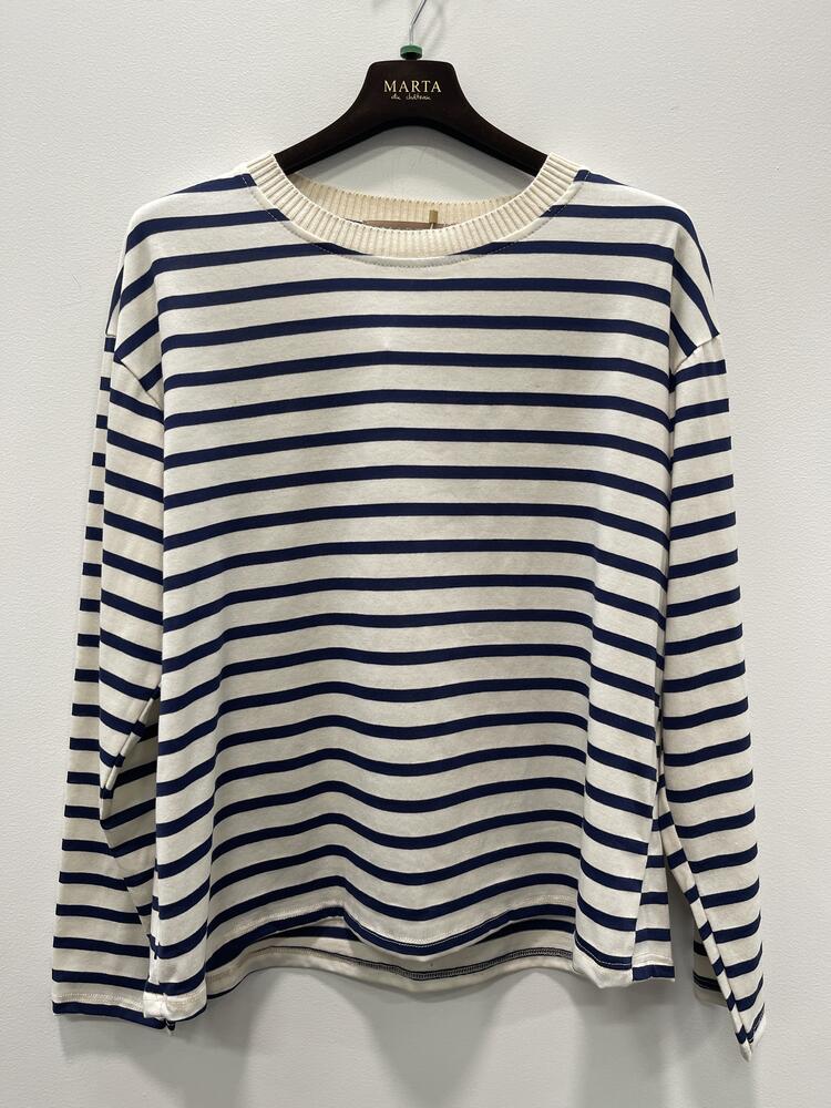 Langærmet T-Shirt - MdcKara - Navy - Marta du Château