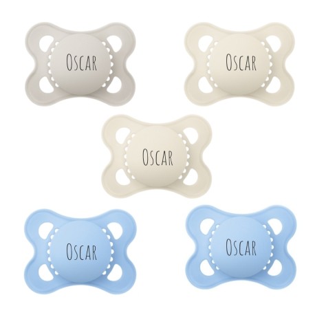 Mam Original, Str. 1 (0-6 Mdr.), Symmetrisk - Silikone, Sutter Med Navn