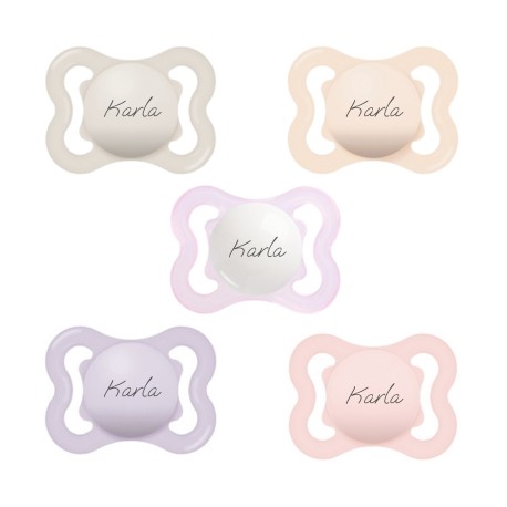 Mam Air, Str. 1 (0-6 Mdr.), Symmetrisk - Silikone, Sutter Med Navn , 5-pak