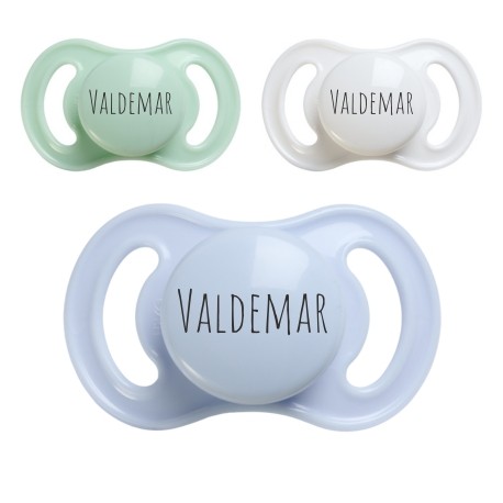 Esska Happy Mini, Str. 1 (0-6 Mdr.), Symmetrisk - Silikone, Sutter Med Navn