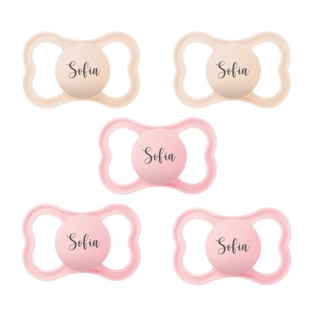 Mam Air, Str. 3 (16-36 Mdr.), Symmetrisk - Silikone, Sutter Med Navn , 5-pak